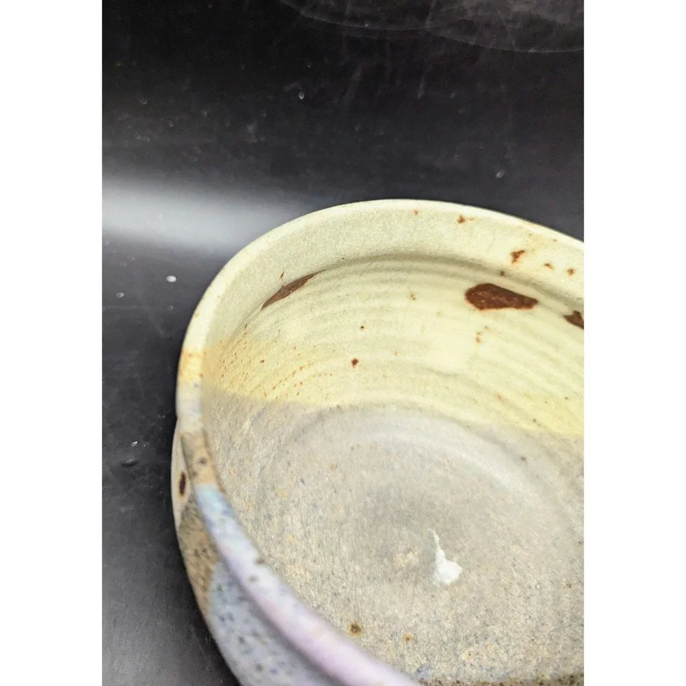 Vintage Studio Art Pottery Stoneware Batter Bowl Speckled Glaze 6